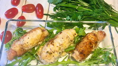 куриные рулеты с ветчиной и сыром