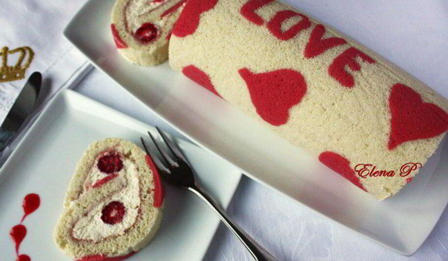 Рецепт любовного рулета с рисунком