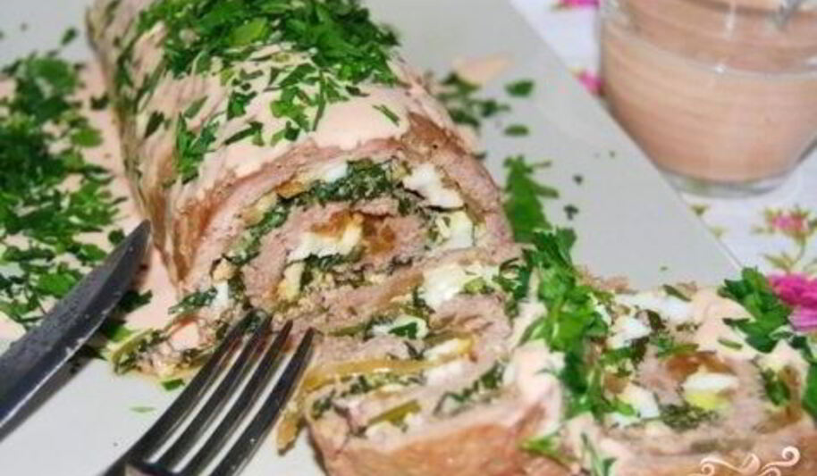 Рецепт рулета из фарша с грибами