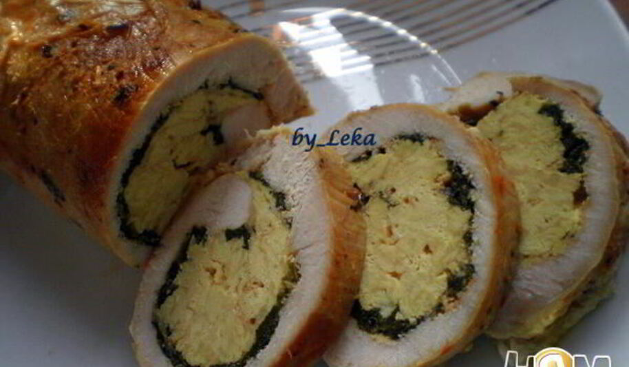 Рецепт рулета из индейки с яйцом и шпинатом