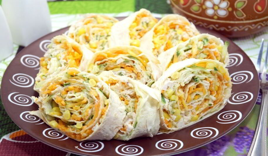 Рецепт рулета из лаваша с курицей