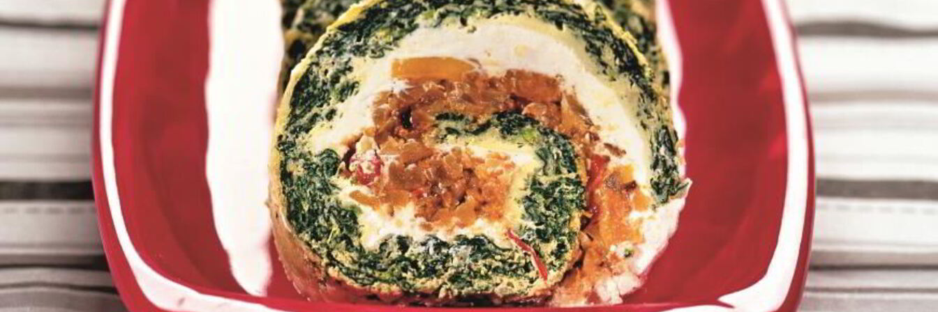 Рулет со шпинатом и творогом