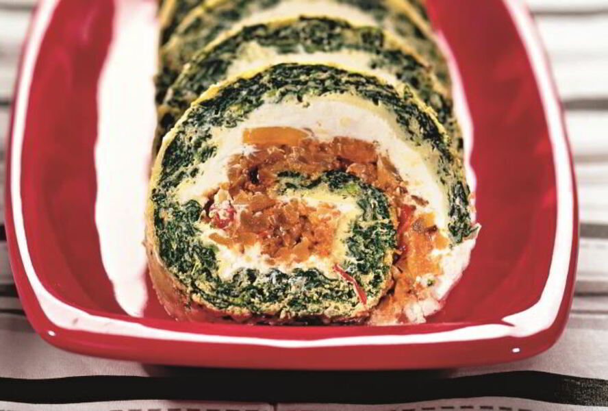 Рулет со шпинатом и творогом