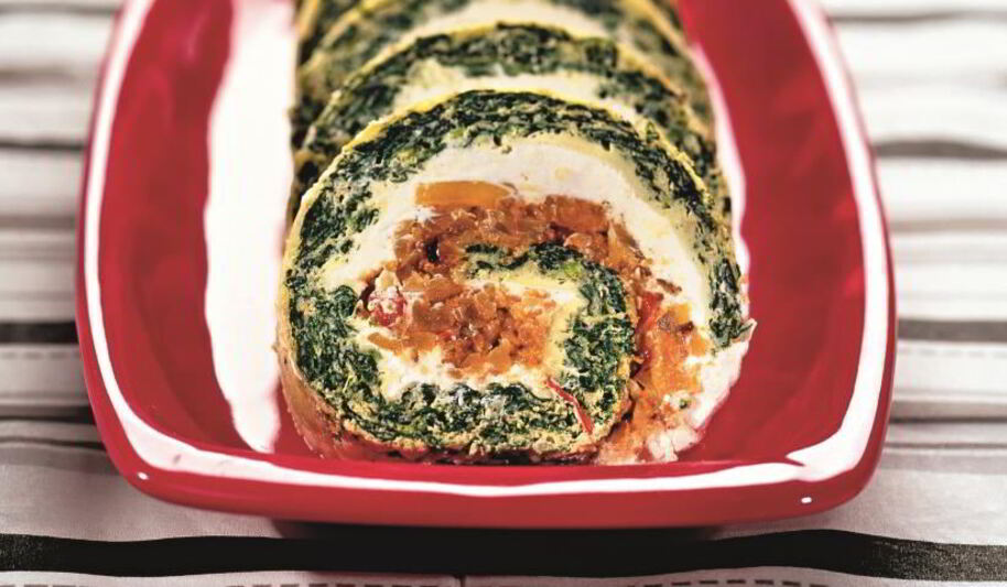 Рецепт рулета со шпинатом и творогом