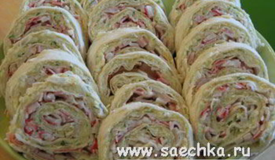 Рецепт рулетиков с крабовыми палочками