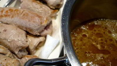 рулеты из телятины с шалфеем и пармской ветчиной