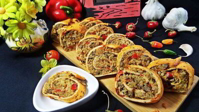 яичный рулет с печенкой