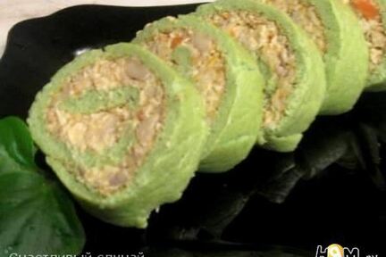 Зеленый рулет с брокколи