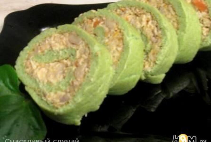 Зеленый рулет с брокколи