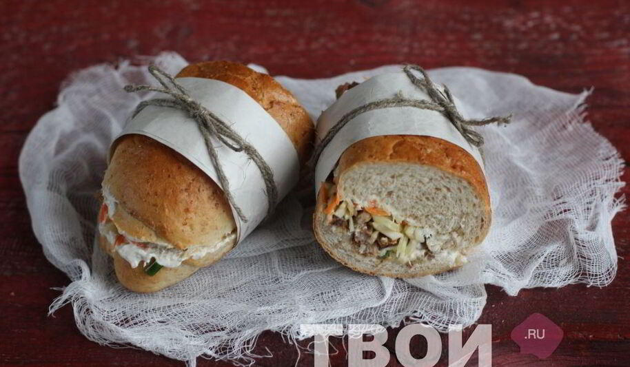 Рецепт сэндвича с мясом и капустой