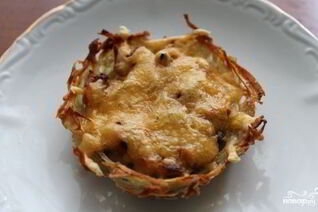 Картофельные тарталетки с грибами