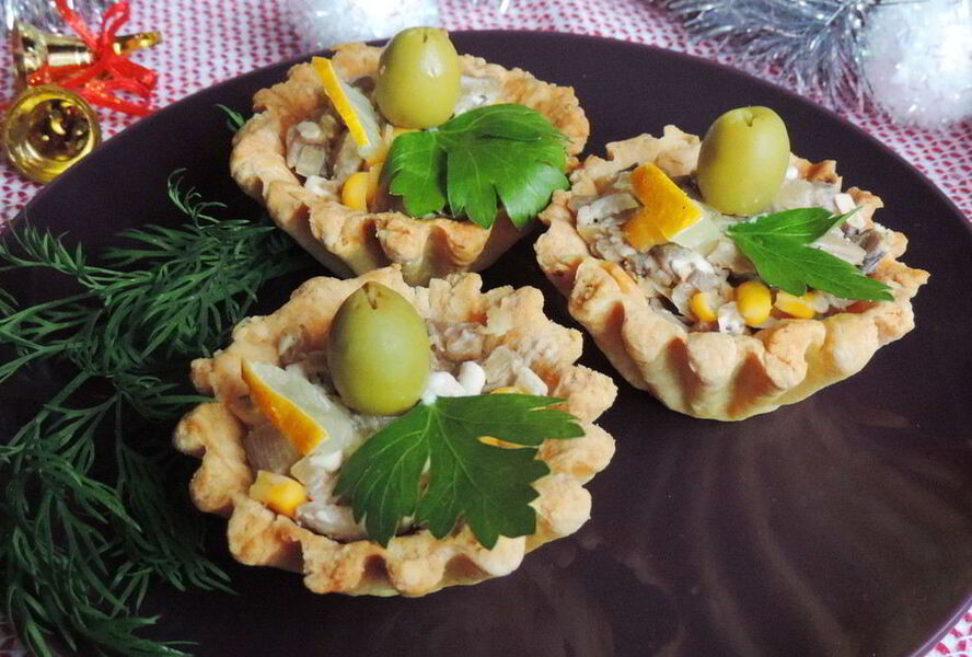 Тарталетки с грибами