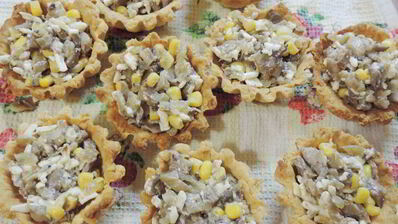 тарталетки с грибами