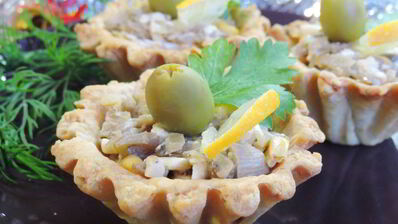 тарталетки с грибами