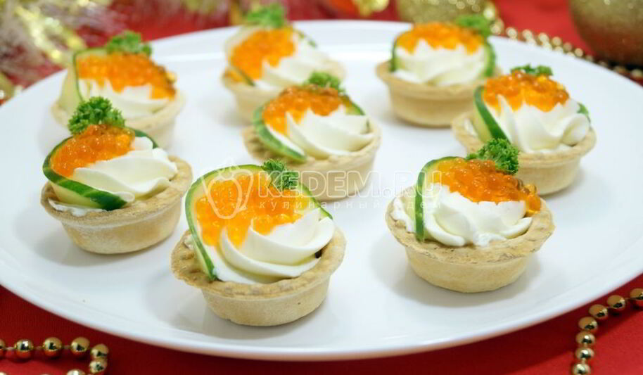 Рецепт тарталеток с красной икрой праздничные