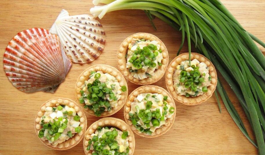 Рецепт тарталеток с начинкой из печени трески