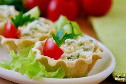 Тарталетки с сырной начинкой