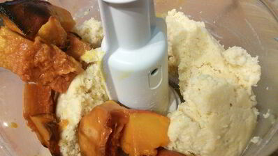 картофельный тарт на тыквенном тесте