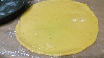 картофельный тарт на тыквенном тесте