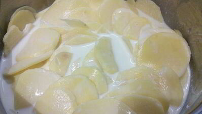 картофельный тарт на тыквенном тесте