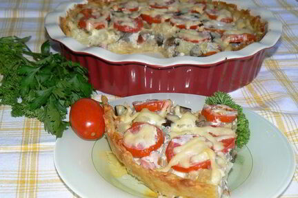 Летний овощной тарт с корейкой