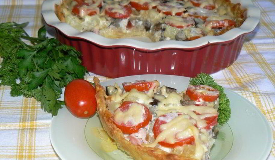 Рецепт летнего овощной тарт с корейкой