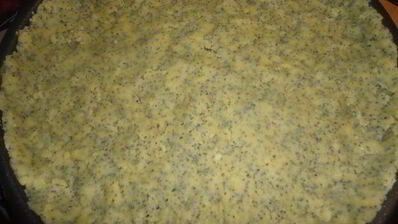 маковый тарт с творожным суфле и ганашем