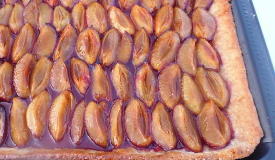 Рецепт сливового тарта на творожном тесте