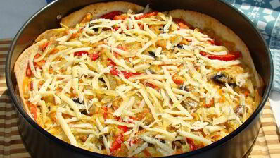 тарт с булгуром и грибами