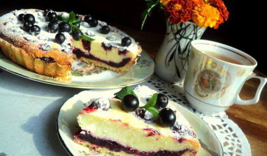 Рецепт тарта со смородиной и творогом