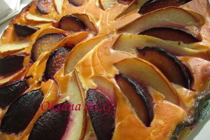 Тарт Творог, фрукты, карамель