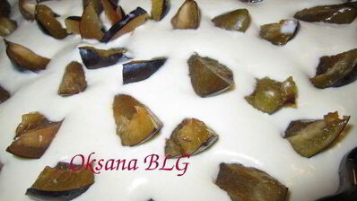 тарт творог, фрукты, карамель