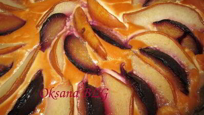 тарт творог, фрукты, карамель