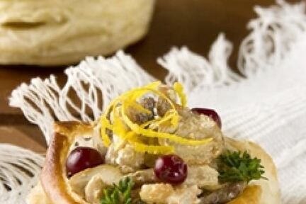 Волованы с грибами и осетриной