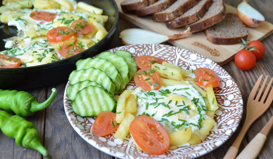 Рецепт деревенской яичницы