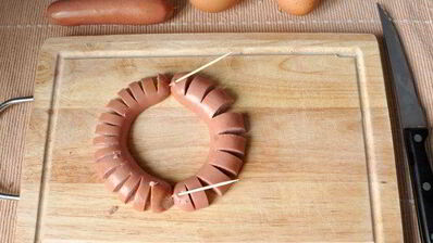 весенняя яичница с сосисками