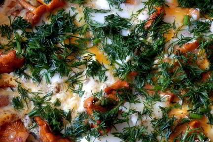 Яичница с лисичками