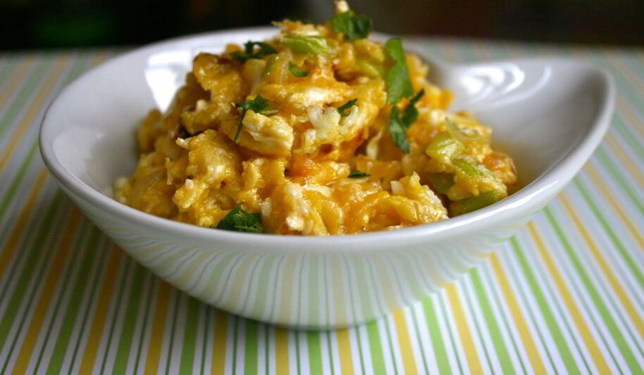 Рецепт яичницы с луком