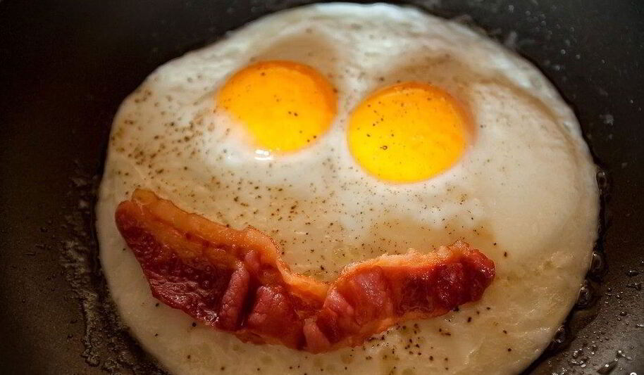 Рецепт яичницы с ветчиной
