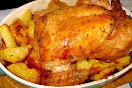 Запеченная маринованная курица