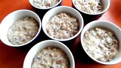 сливочный жульен с ветчиной и грибами