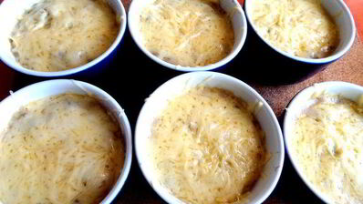 сливочный жульен с ветчиной и грибами