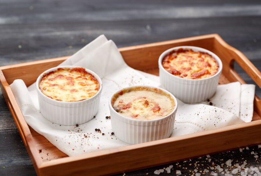 Жульен с баклажанами