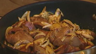 жульен с куриной печенью и грибами