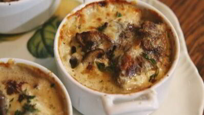 жульен с куриной печенью и грибами