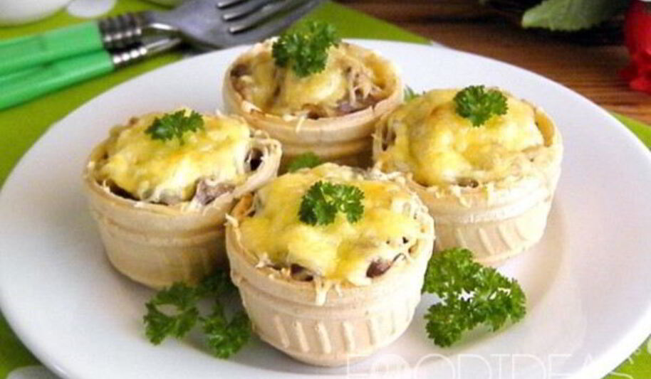 Рецепт жульена в тарталеткаха с грибами и курицея